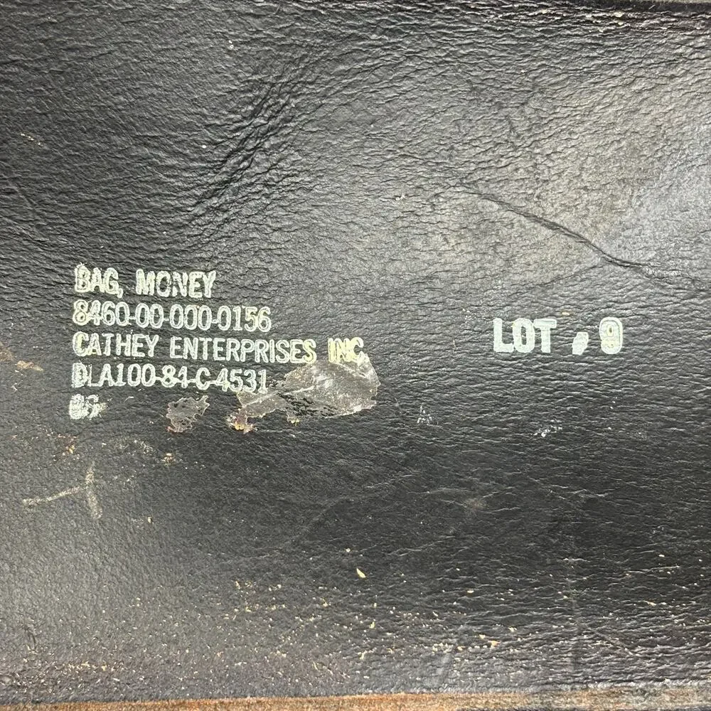 Cathey Enterprises Inc. Vintage Black Leather Briefcase Locking Flap Cowhide Bag